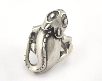 Chameleon Adjustable Ring Antique Silver Plated brass (18mm 8US inner size) OZ2829