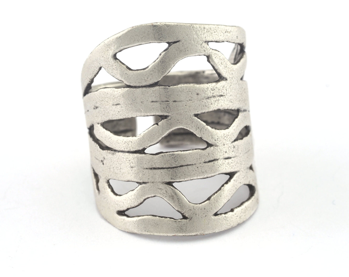 Adjustable Antique silver plated brass (18mm 8US inner size) Oz2992