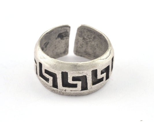 Adjustable Ring Antique Silver plated brass (17mm 7US inner size) Oz2984