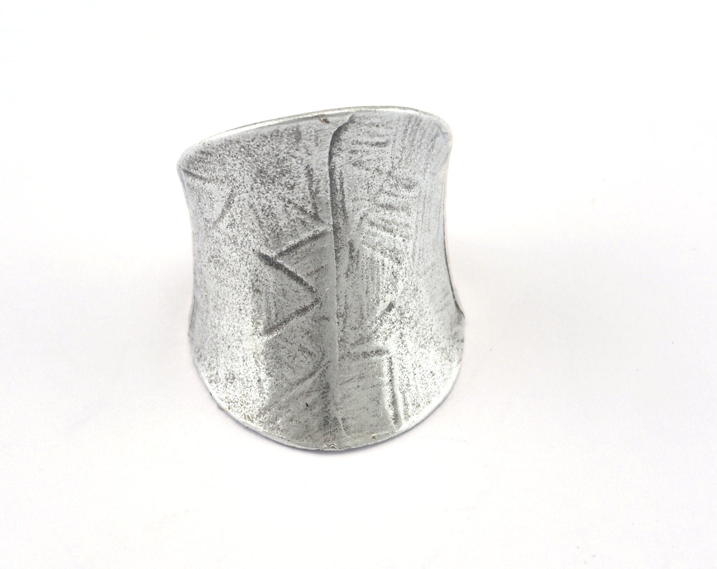 Adjustable Tube Ring Antique Silver Plated brass (18mm 8US inner size) Oz2990