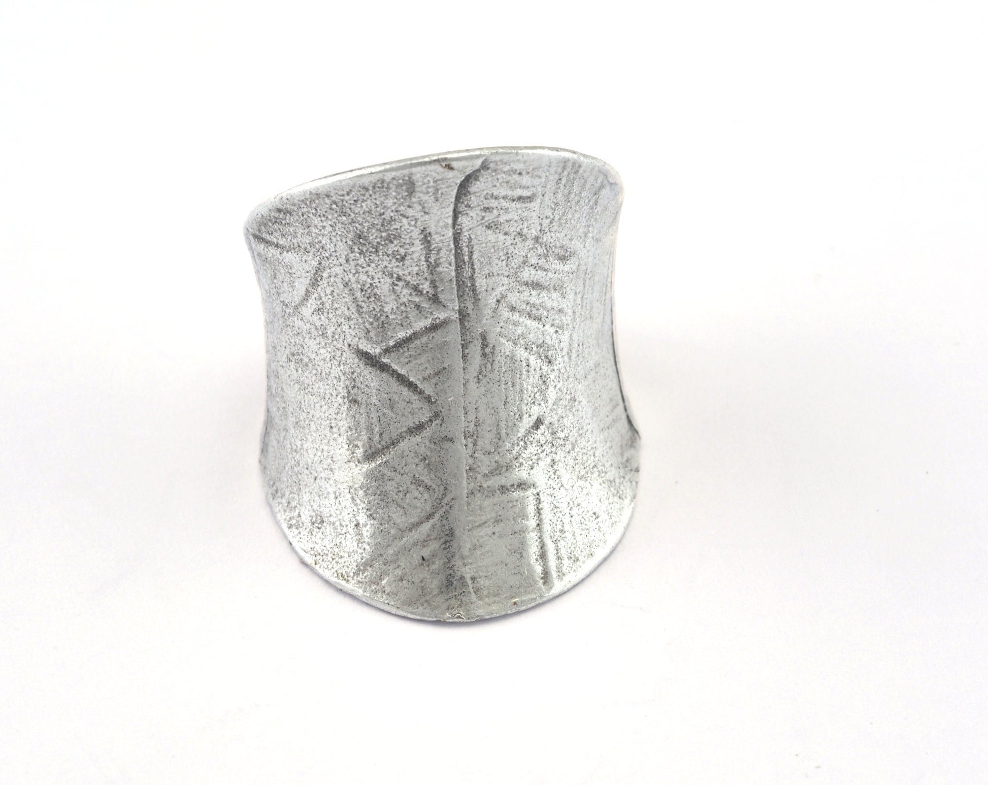 Adjustable Tube Ring Antique Silver Plated brass (18mm 8US inner size) Oz2990