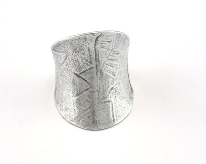 Adjustable Tube Ring Antique Silver Plated brass (18mm 8US inner size) Oz2990