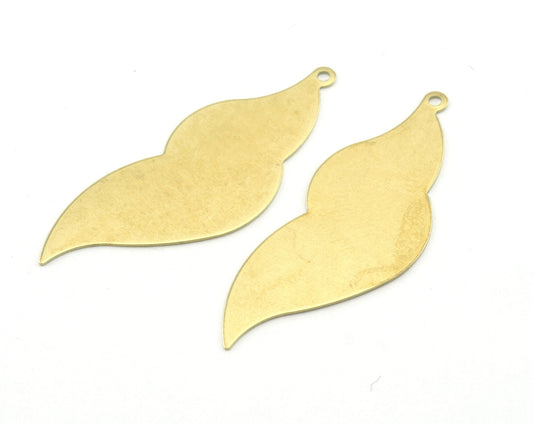 Raw Brass Fire smoke organic shape 43mm raw brass pendant findings oz3256-140