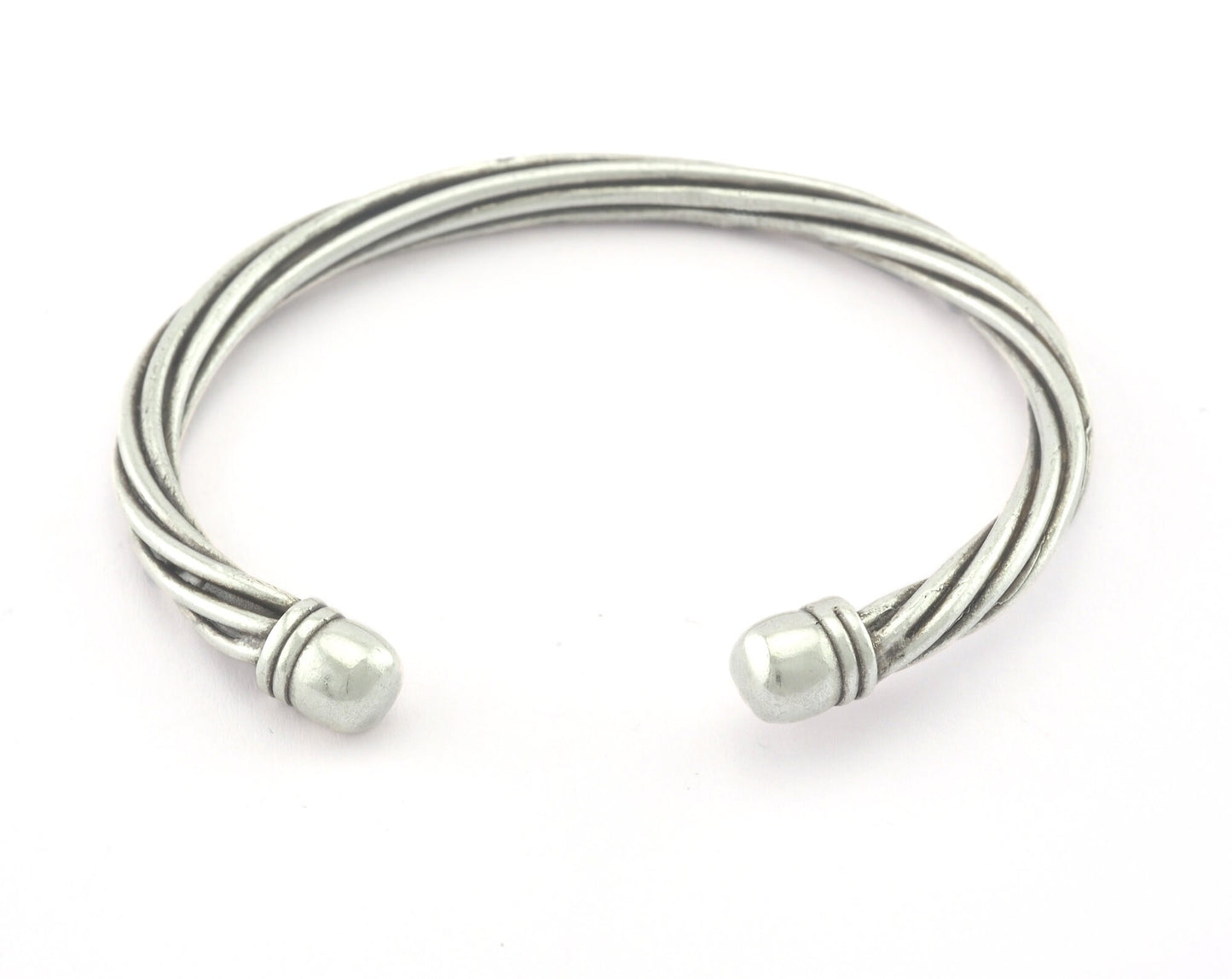 Cuff Bracelet Swirl Adjustable Antique Silver Plated Brass (60mm inner size - Adjustable ) OZ3168