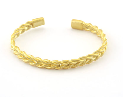 Cuff Bracelet Swirl Adjustable Matte Gold Plated Brass (61mm inner size - Adjustable ) OZ3165