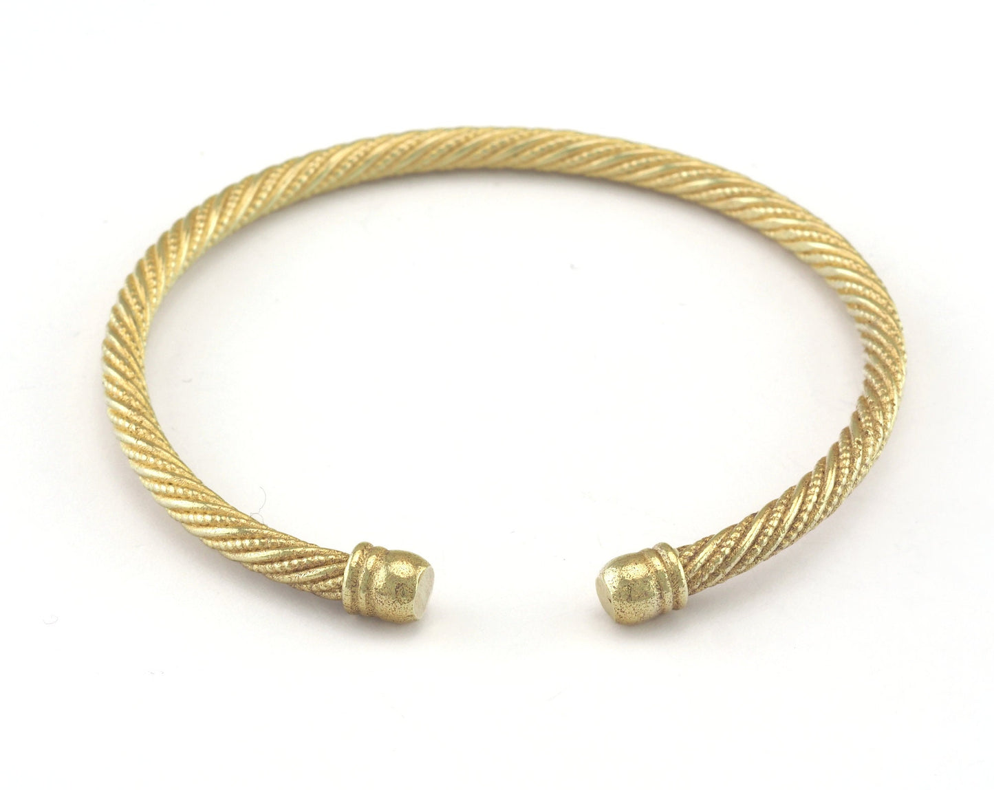 Swirl Bracelet Raw Brass 1 pc. (62mm inner size - Adjustable ) OZ3156