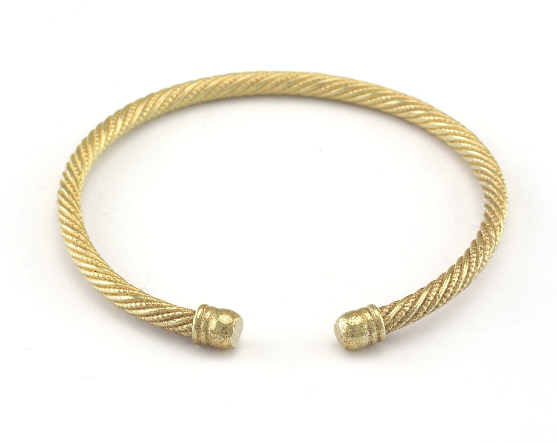 Swirl Bracelet Raw Brass 1 pc. (62mm inner size - Adjustable ) OZ3156