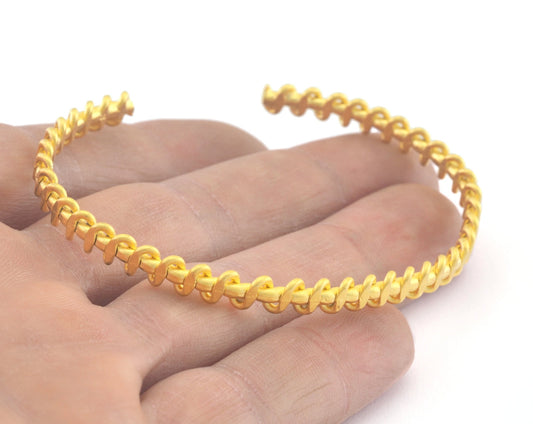 Swirl Bracelet Matte Gold Plated Brass Adjustable (64mm inner size - Adjustable ) OZ2995