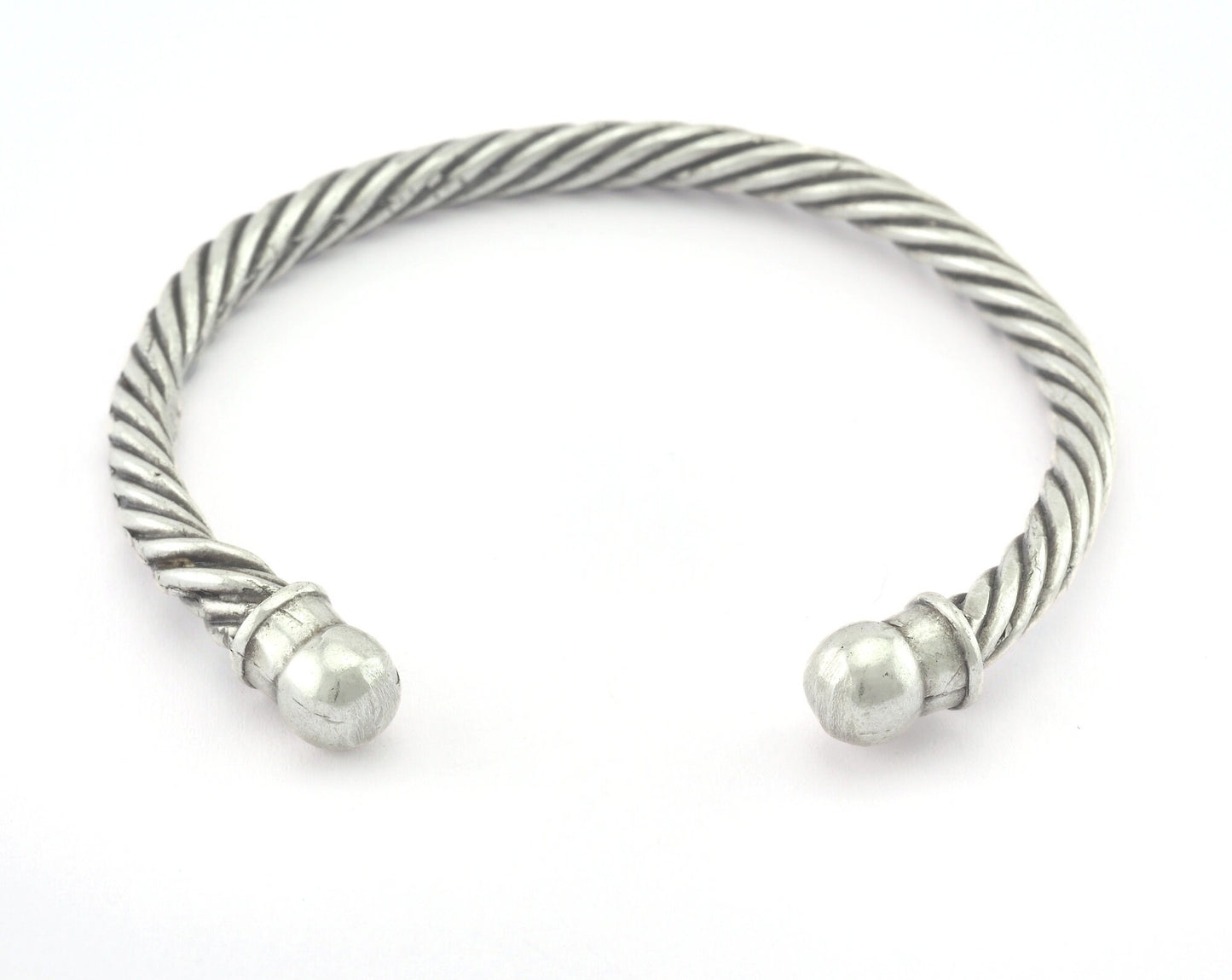 Swirl Bracelet Antique Silver Plated Brass (62mm inner size - Adjustable ) OZ3152