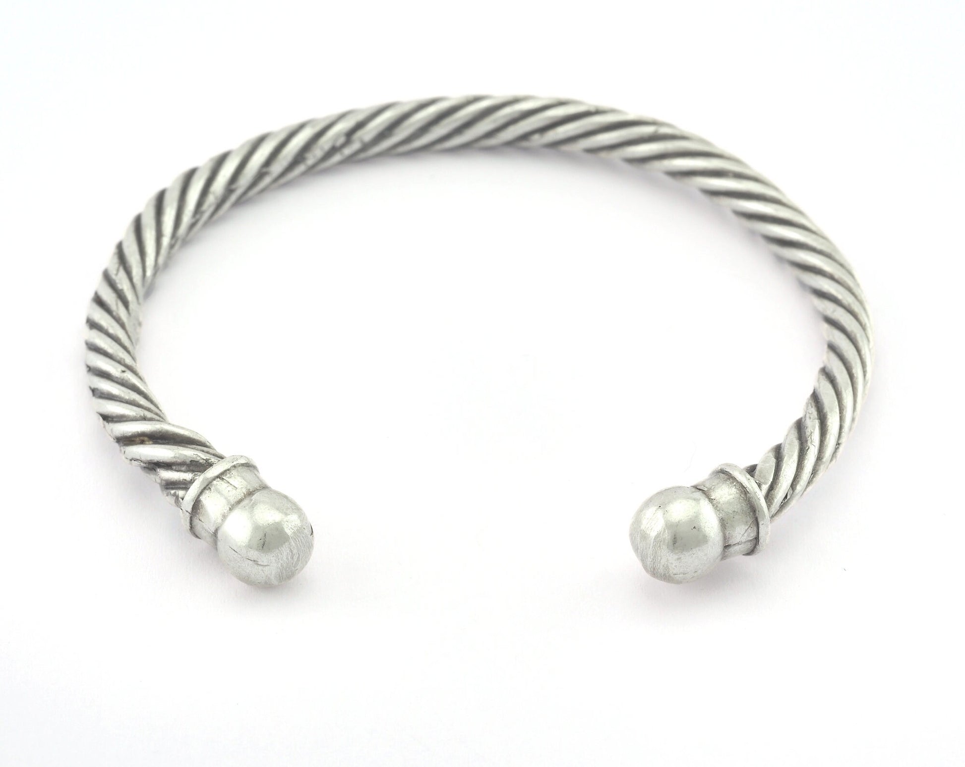 Swirl Bracelet Antique Silver Plated Brass (62mm inner size - Adjustable ) OZ3152