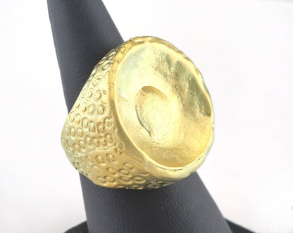 Adjustable Ring Matte Gold Plated Brass (19mm 9US inner size) Oz3081