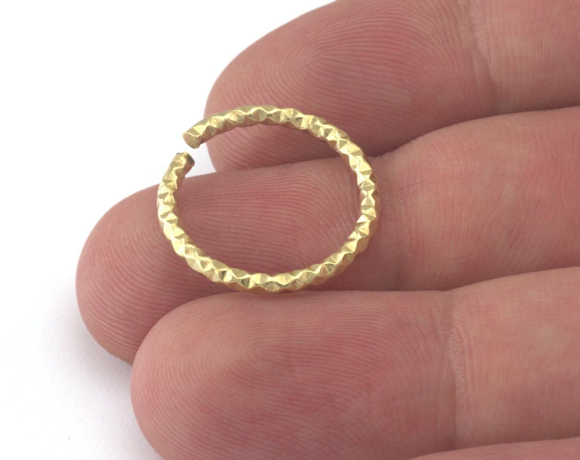 stacking ring, circle ring, Round ring knuckle ring, raw brass adjustable textured 22.5mm (hole 18.5mm 8.5US 58 ) 3083