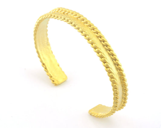 Side Swirl Bracelet Matte Gold Plated Brass Adjustable (64mm inner size - Adjustable ) OZ3151