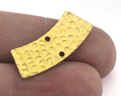 Hammered Curved raw brass 28x12mm connector charms , findings earring OZ2819-150