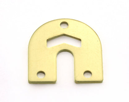 Magnet shape semi circle chevron 15x15x0.8mm raw brass findings scs oz3278-107
