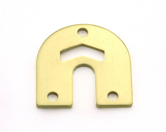 Magnet shape semi circle chevron 15x15x0.8mm raw brass findings scs oz3278-107