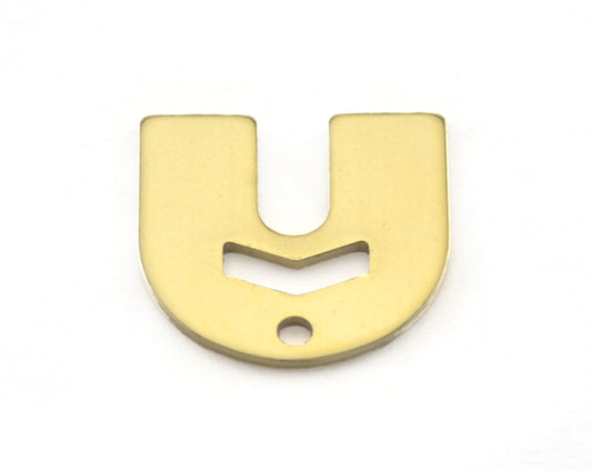 Magnet shape semi circle chevron 15x15x0.8mm raw brass findings scs oz3279-107