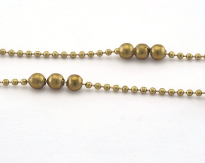 Anklet satellite chain 1,2mm raw brass ball chain with 3mm ball Z160