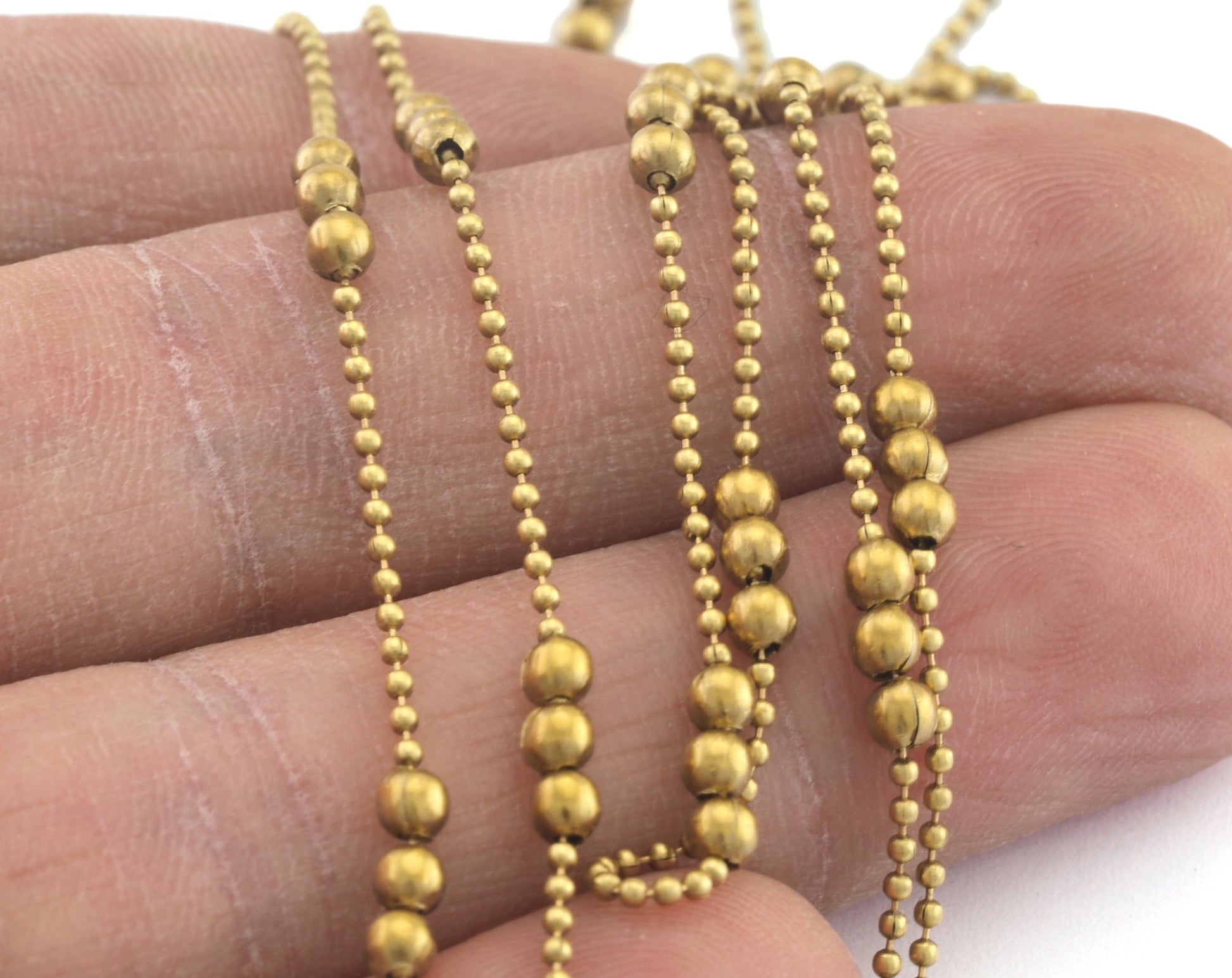 Anklet satellite chain 1,2mm raw brass ball chain with 3mm ball Z160