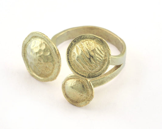 Ring Flowers Adjustable Ring Raw brass (18mm 8US inner size) OZ3288