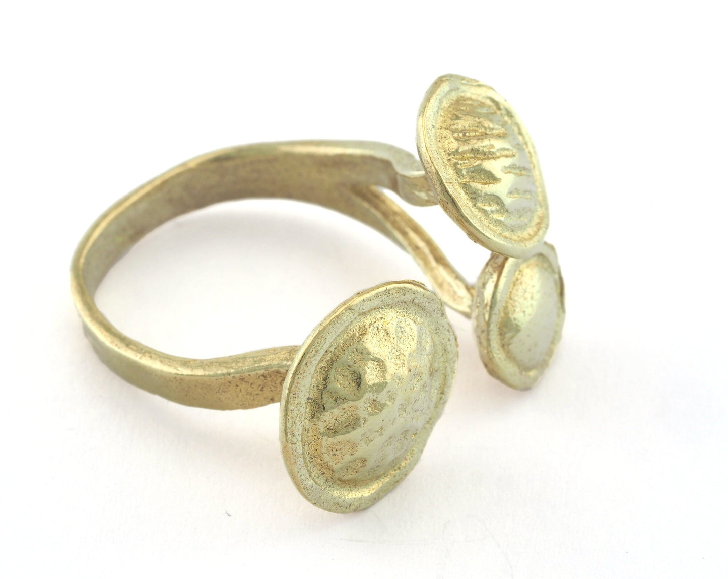 Ring Flowers Adjustable Ring Raw brass (18mm 8US inner size) OZ3288