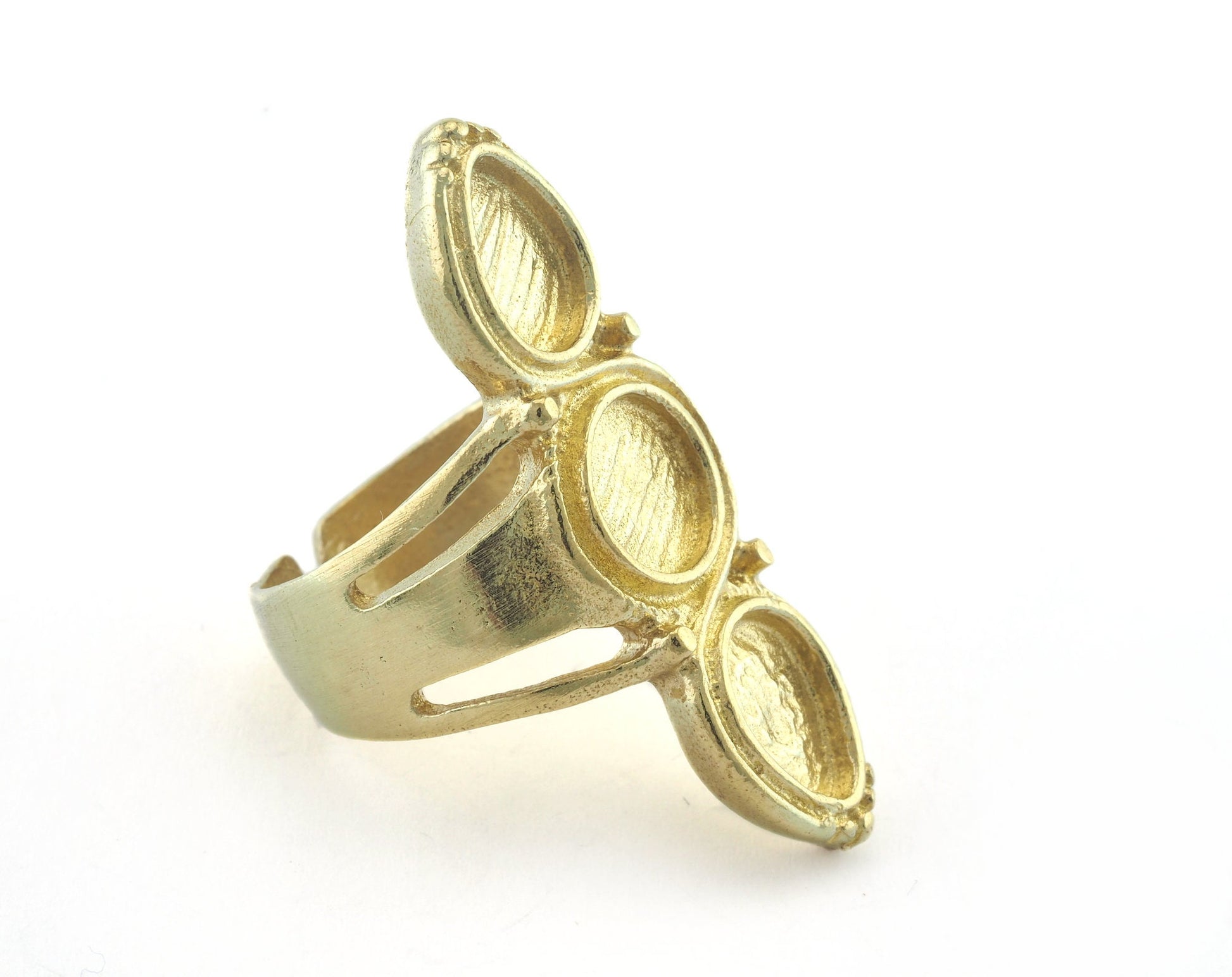 Ring Adjustable Ring Bezel Raw brass (18mm 7.5US inner size - Adjustable ) OZ3289