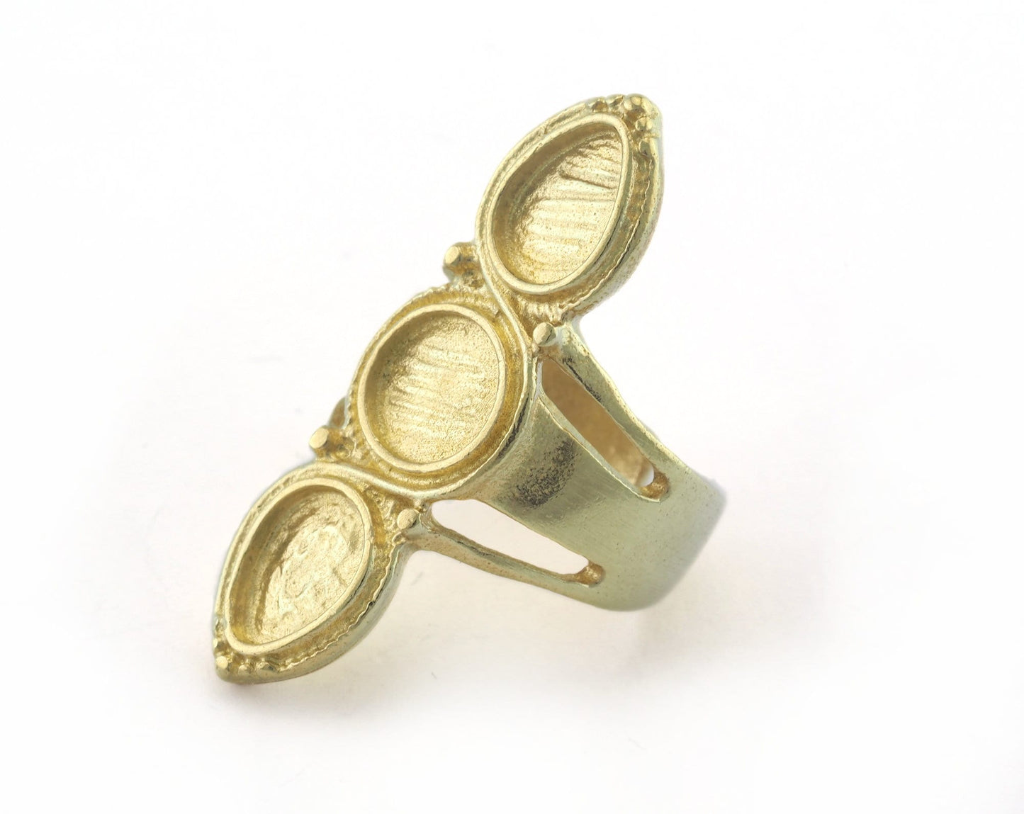 Ring Adjustable Ring Bezel Raw brass (18mm 7.5US inner size - Adjustable ) OZ3289