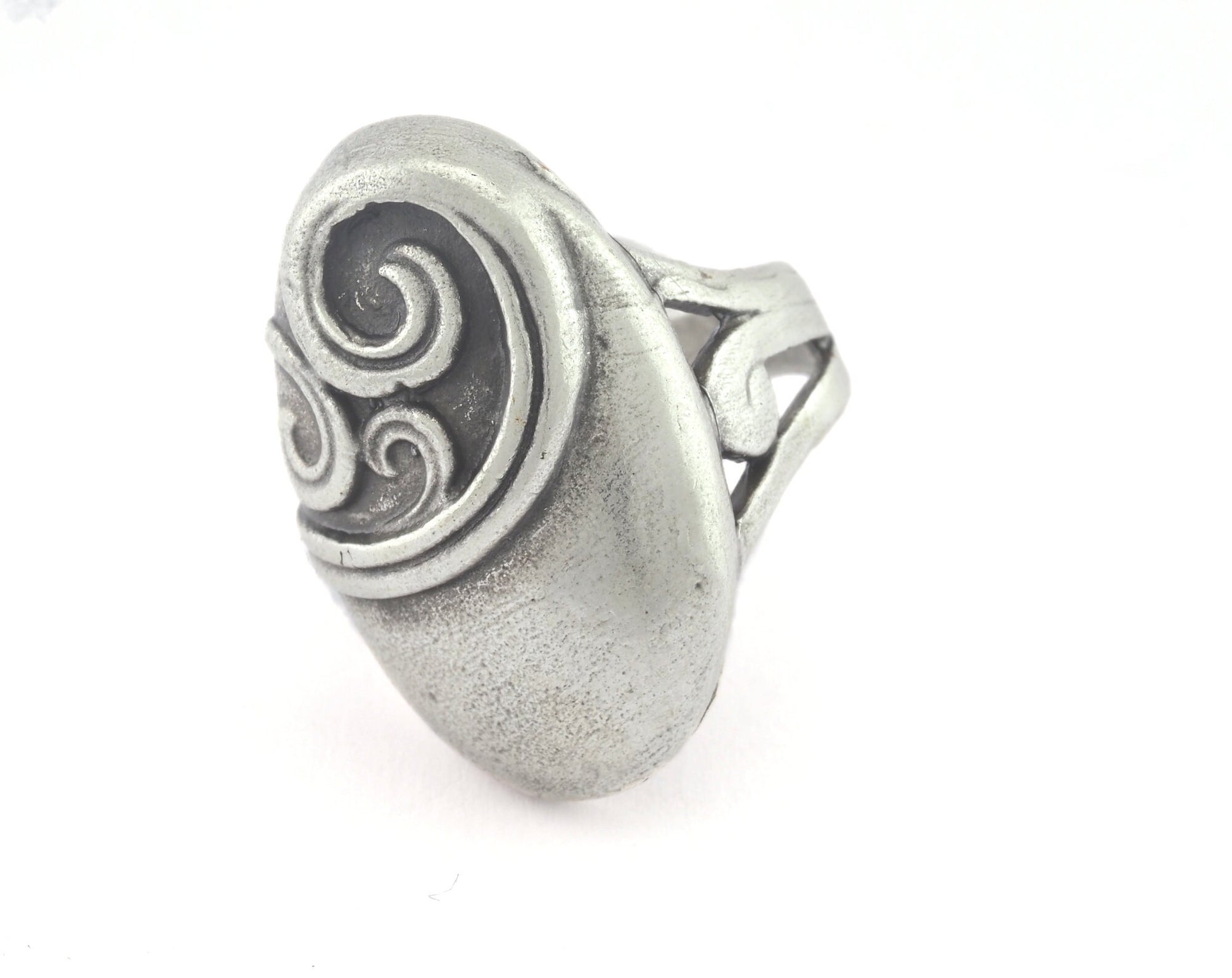 Adjustable Ring Antique Silver Plated brass (16mm 5.5US inner size) OZ3290 ring23