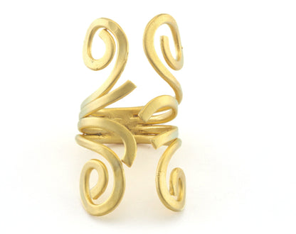 Adjustable Ring Matte Gold Plated Brass 45mm (17.5mm 7US inner size) OZ3307