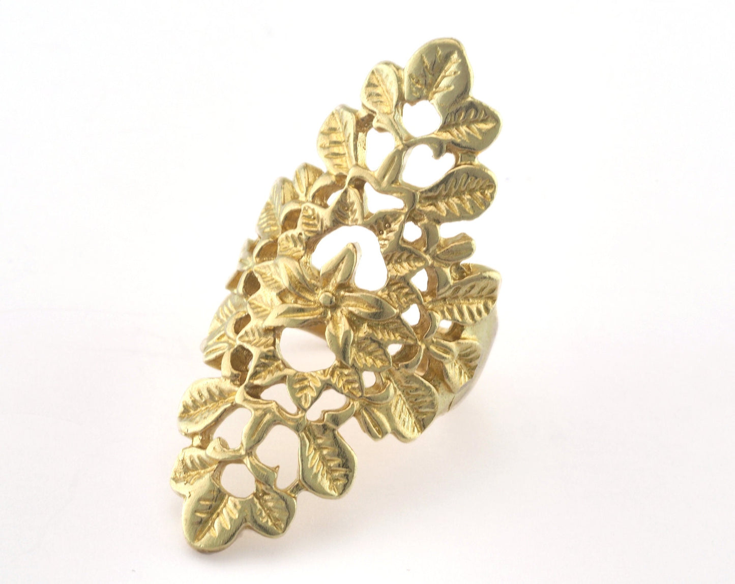 Flowers Ring Adjustable Ring Raw brass (18mm 7.5US inner size) OZ3308 47mm