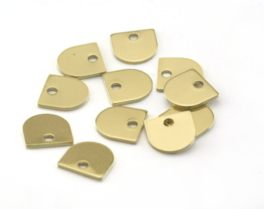 Dshape semi circle 8x8x0.8mm raw brass findings scs oz3313-40