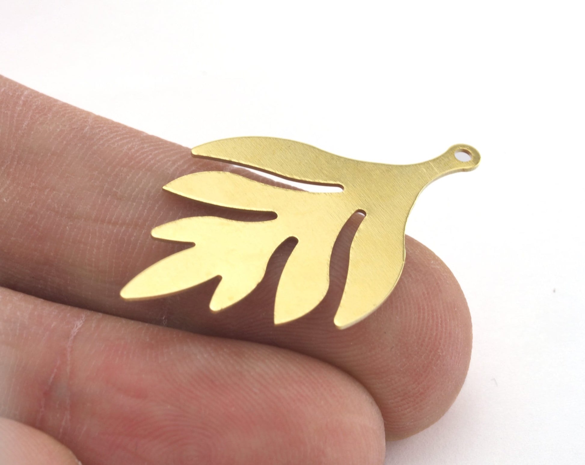 Leaf shape charms 36mm raw brass findings 3320-117