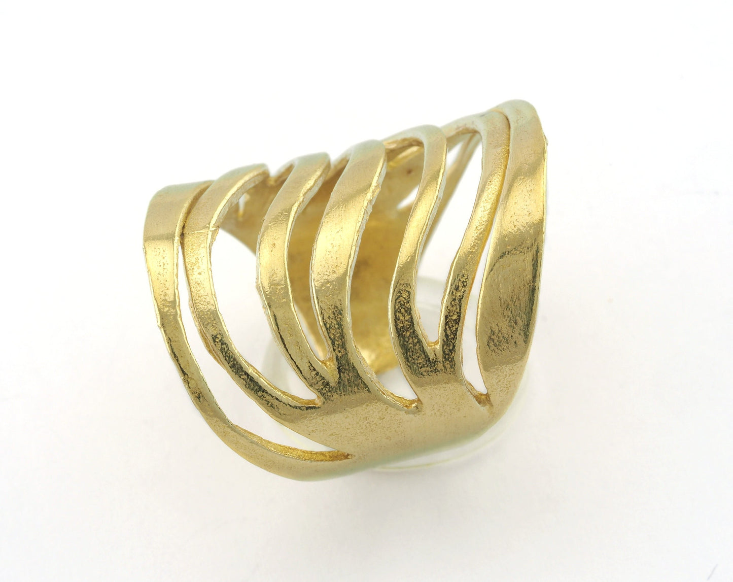 Adjustable Stripes Ring 19mm Raw brass (18mm 8US inner size) OZ3326 ring26