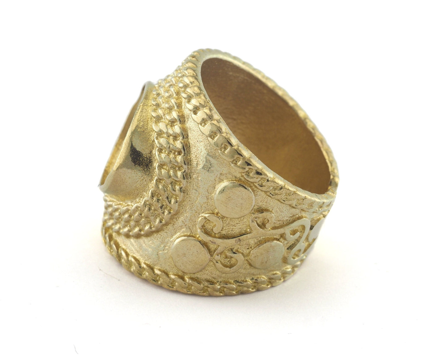 Ring Adjustable 10x14 Setting Bezel Blank Ring Raw Brass (16mm 5US inner size - Adjustable ) Oz3334