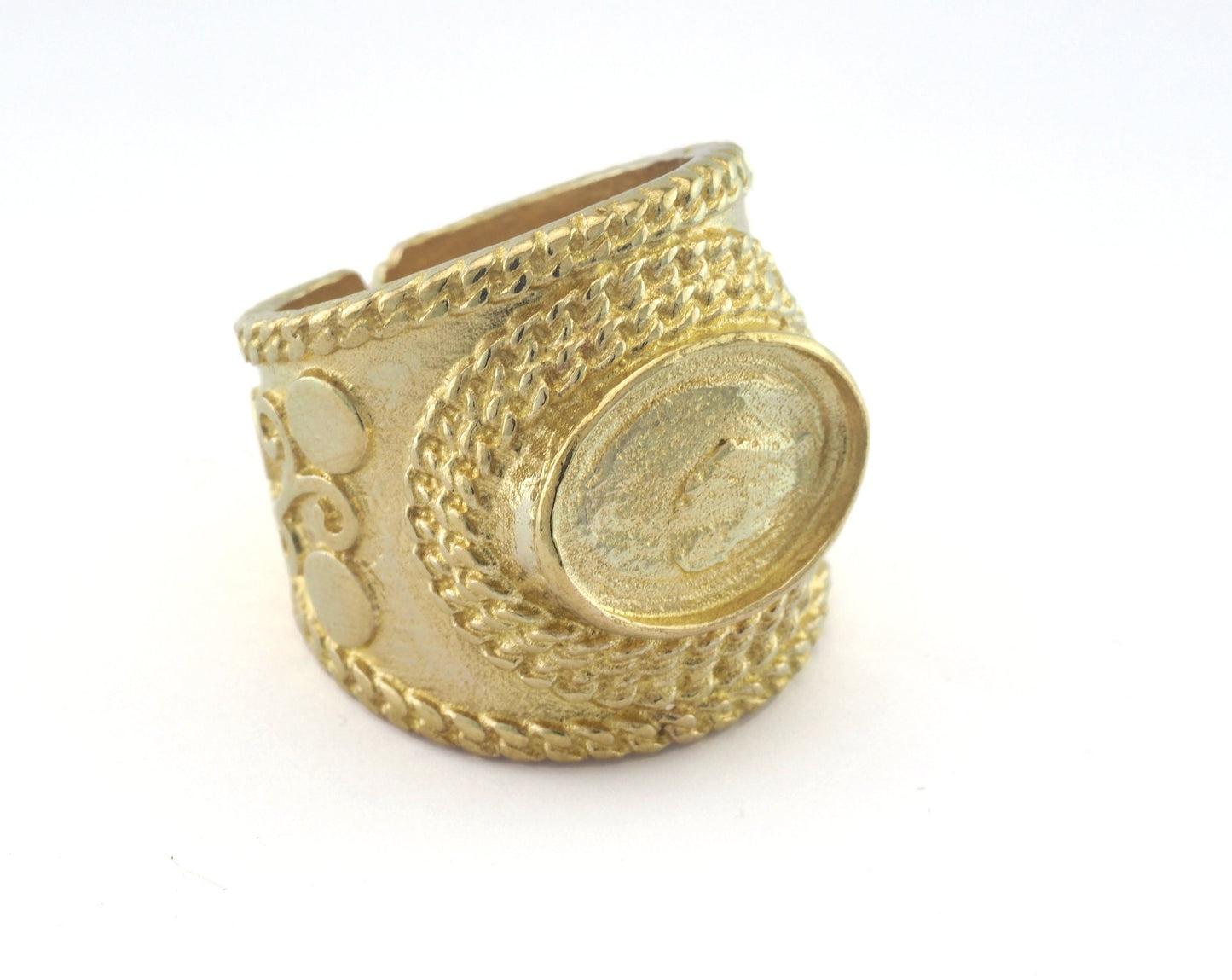 Ring Adjustable 10x14 Setting Bezel Blank Ring Raw Brass (16mm 5US inner size - Adjustable ) Oz3334