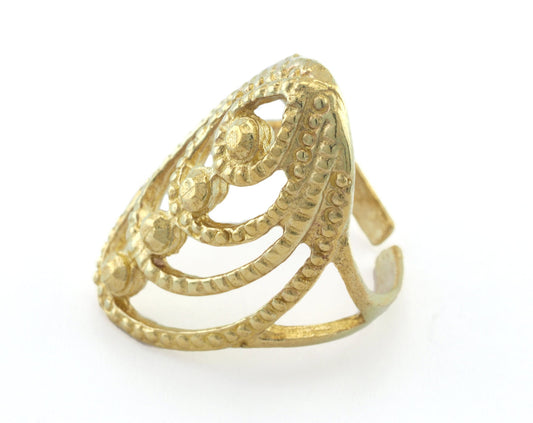 Adjustable Ring Raw brass (18mm 8US inner size) OZ3337 ring24