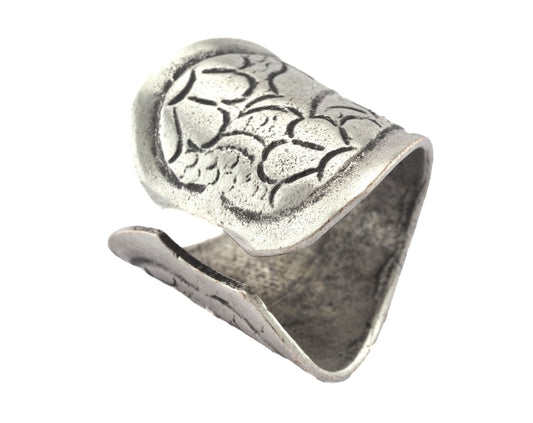 Adjustable Ring Antique Silver Plated Brass (18.5mm 8.5US inner size) OZ2751