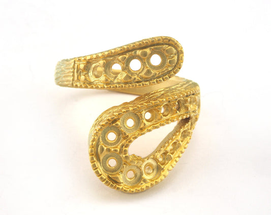 Ring Adjustable Ring Setting - Matt Gold Plated brass (18mm 8US inner size - Adjustable ) OZ3148