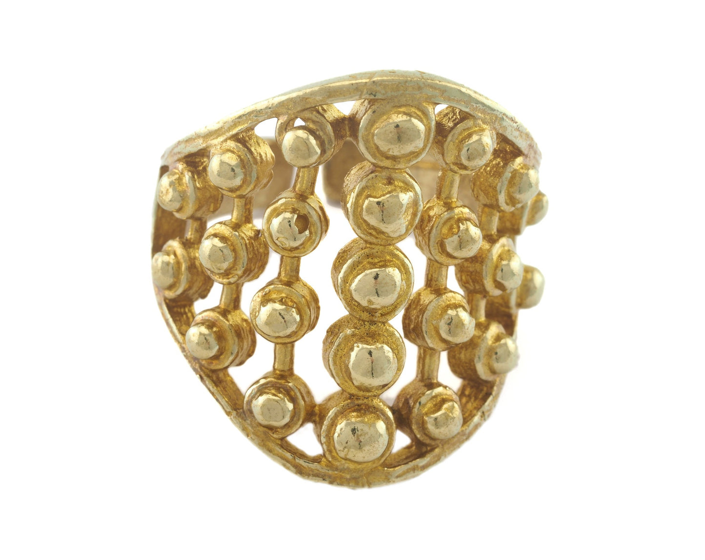 Dotted Ring Adjustable Raw Brass 23mm (19mm 9US inner size) OZ3343