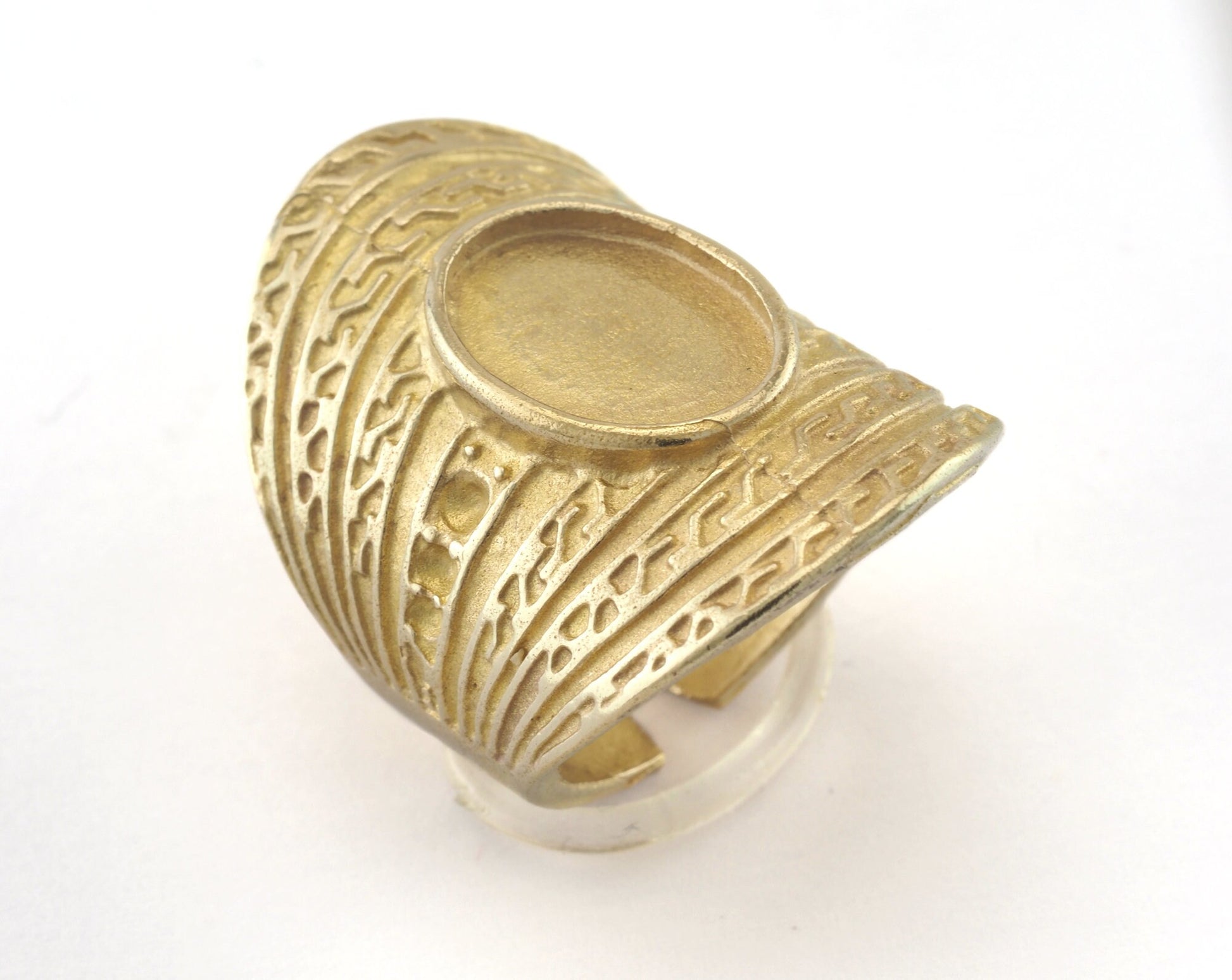 Ring Adjustable Ring Bezel Raw brass (16.5mm 6US inner size - Adjustable ) OZ3344