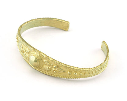 Textured Adjustable Bracelet Raw Brass (58mm inner size - Adjustable ) OZ2959