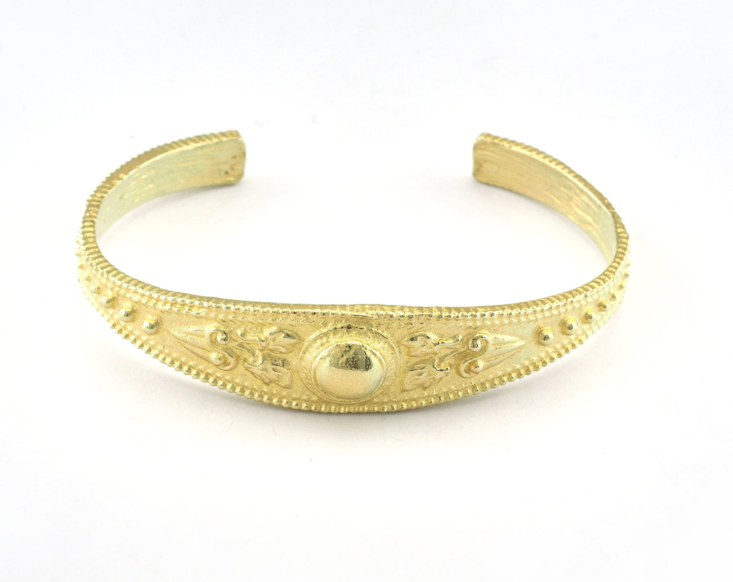 Textured Adjustable Bracelet Raw Brass (58mm inner size - Adjustable ) OZ2959