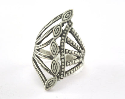 Adjustable Ring Antique Silver Plated brass (18.5mm 8.5US inner size ) OZ3356 34mm