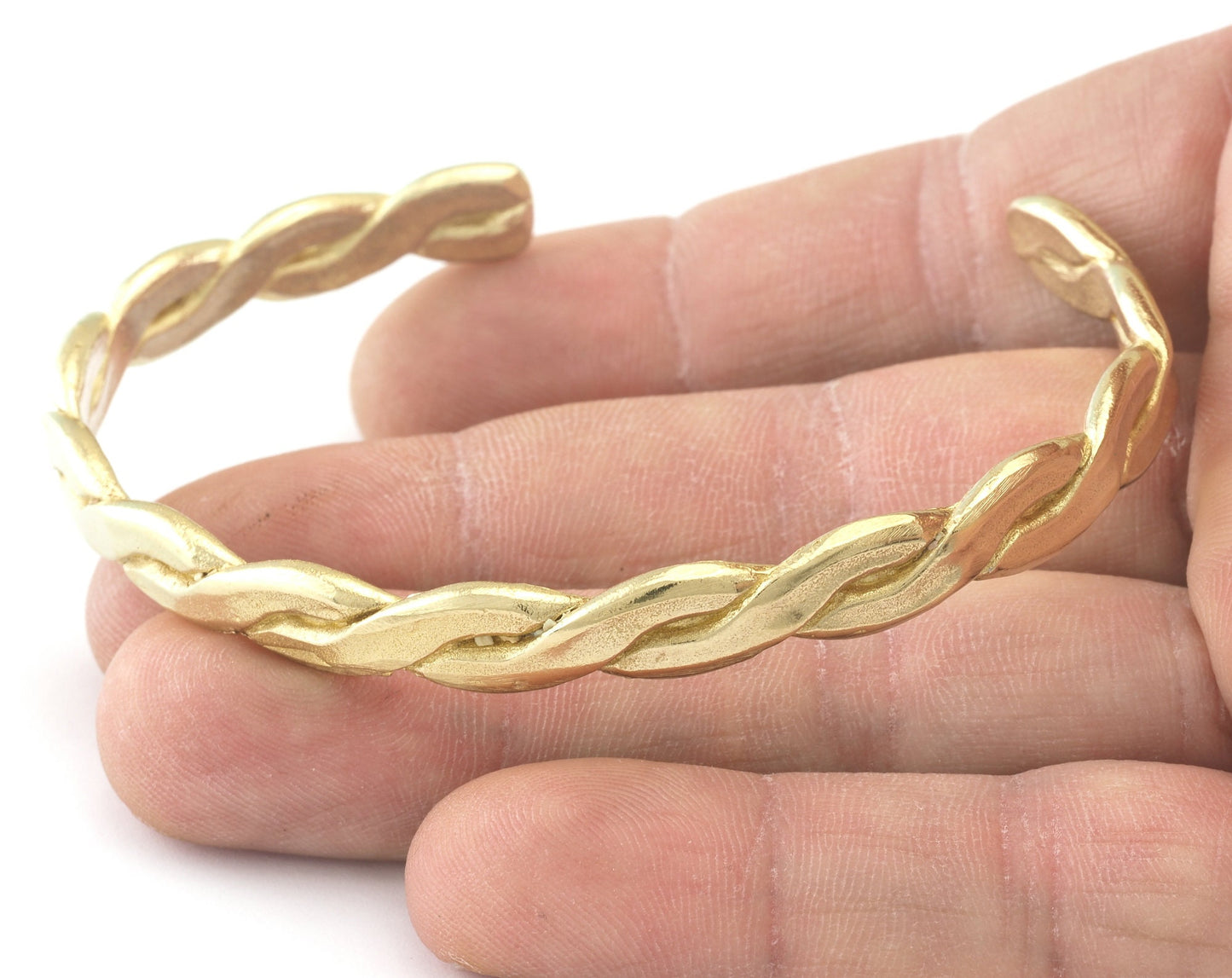 Cuff Bracelet Swirl Raw Brass (64mm inner size - Adjustable ) OZ2966