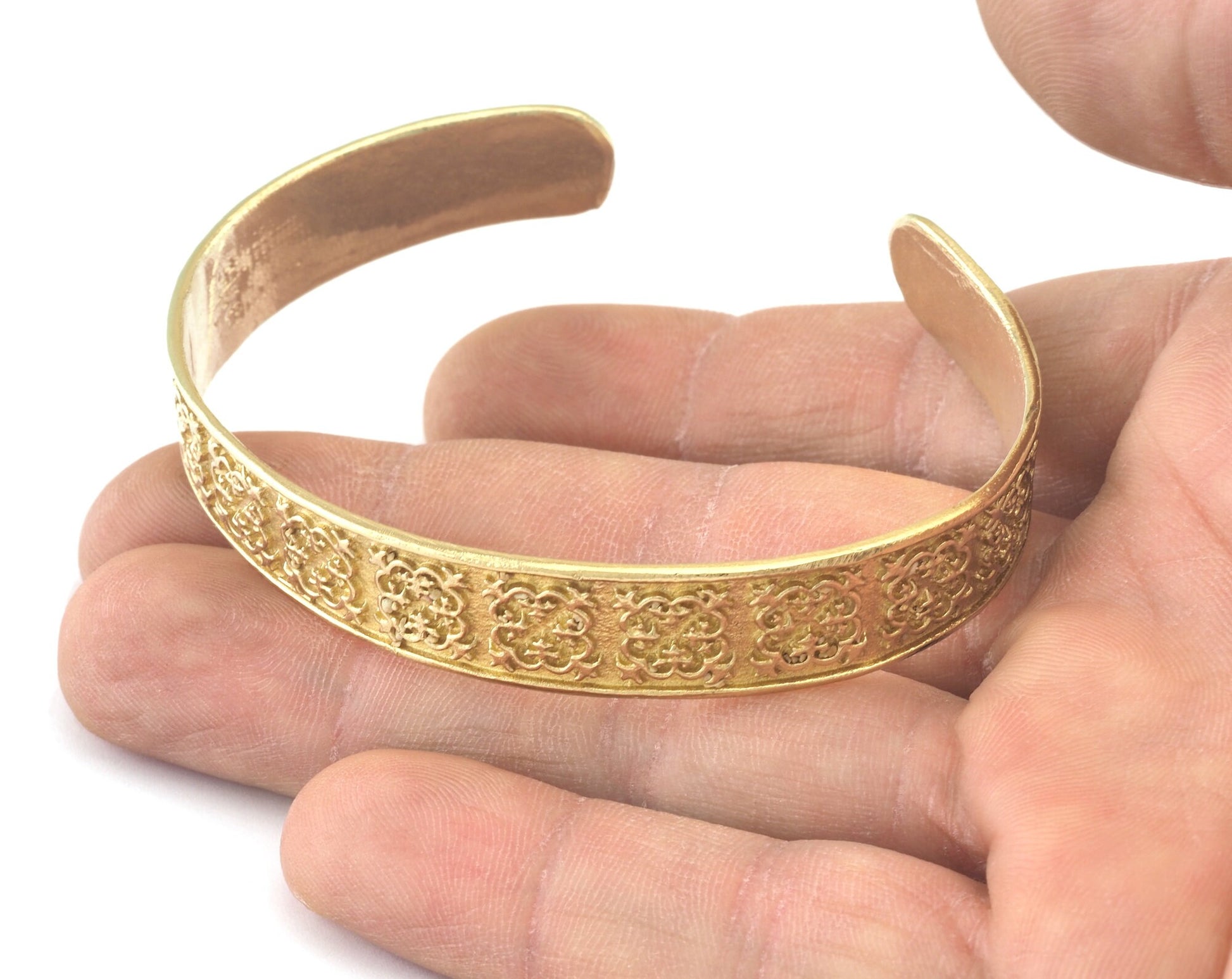 Cuff Bracelet Textured Raw Brass (60mm inner size - Adjustable ) OZ2963