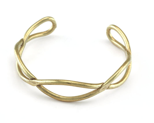 Wire Bracelet Raw Brass (58mm inner size - Adjustable ) OZ3169