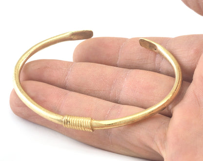 Bracelet Raw Brass (64mm inner size - Adjustable ) OZ3171