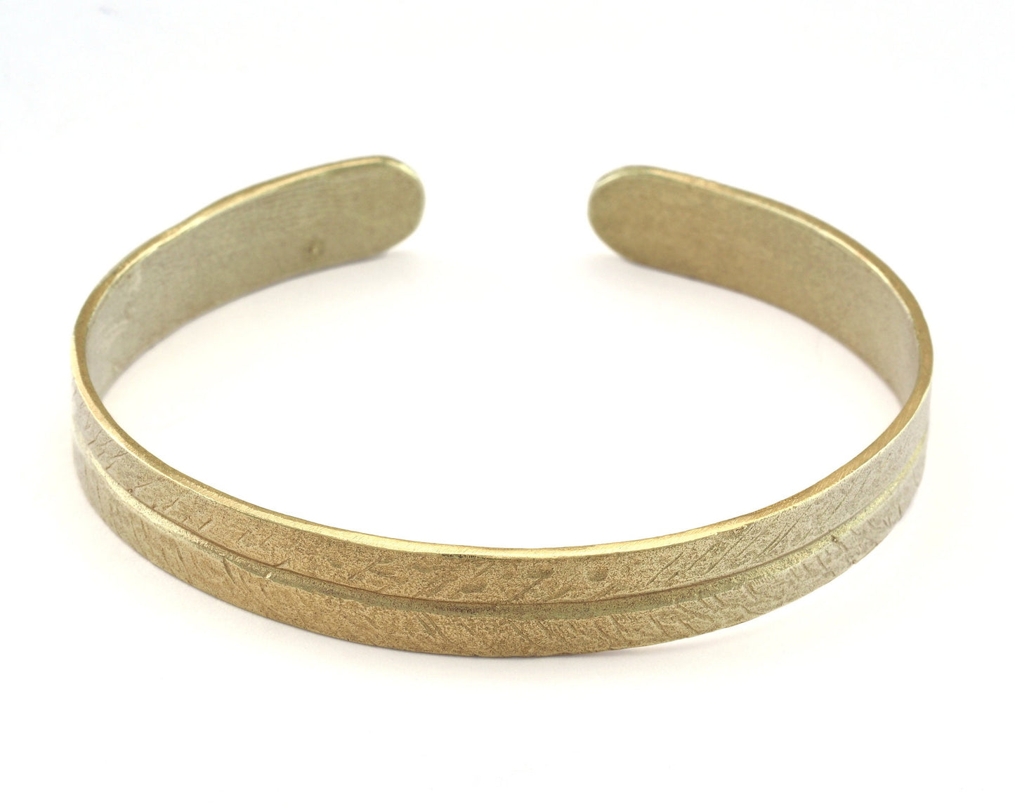 Cuff Bracelet Textured Raw Brass (64mm inner size - Adjustable ) OZ3172