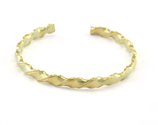 Swirl Adjustable Bracelet Raw Brass (58mm inner size - Adjustable ) OZ2962