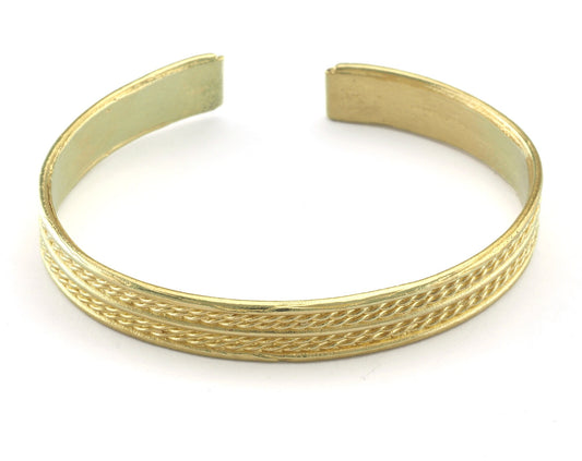 Textured Bracelet Raw Brass (64mm inner size - Adjustable ) OZ2967